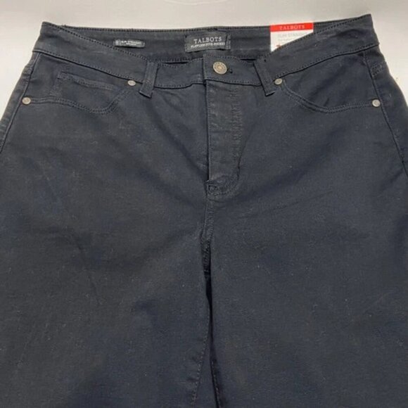 Talbots Flawless Jeans Women's 8 Black Denim High Waist Modern Ankle Raw Hem NWT - Picture 14 of 14